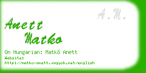 anett matko business card