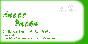 anett matko business card